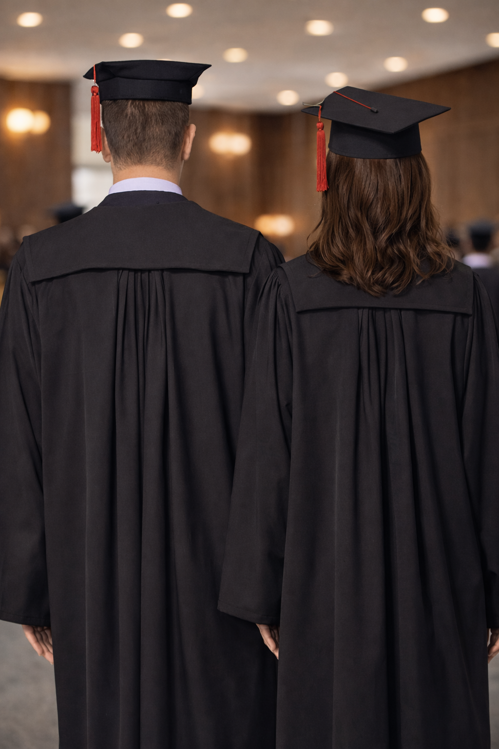 Toga per laureandi e dottorandi con tocco. Taglia unica.