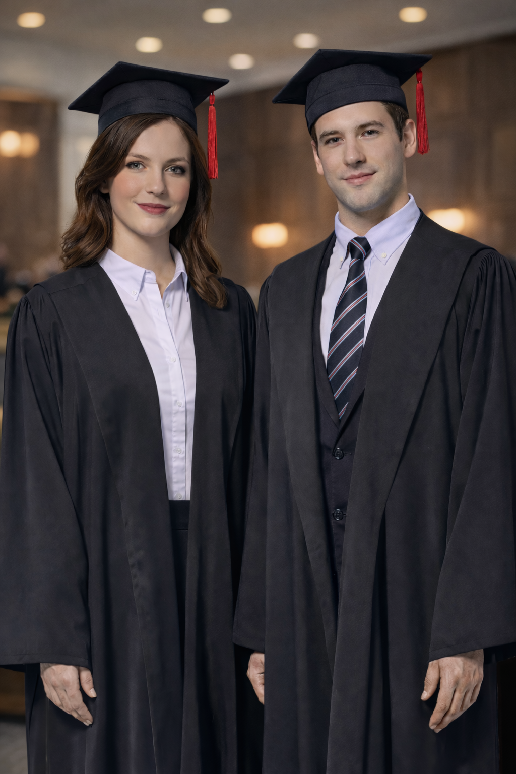 Toga per laureandi e dottorandi con tocco. Taglia unica.