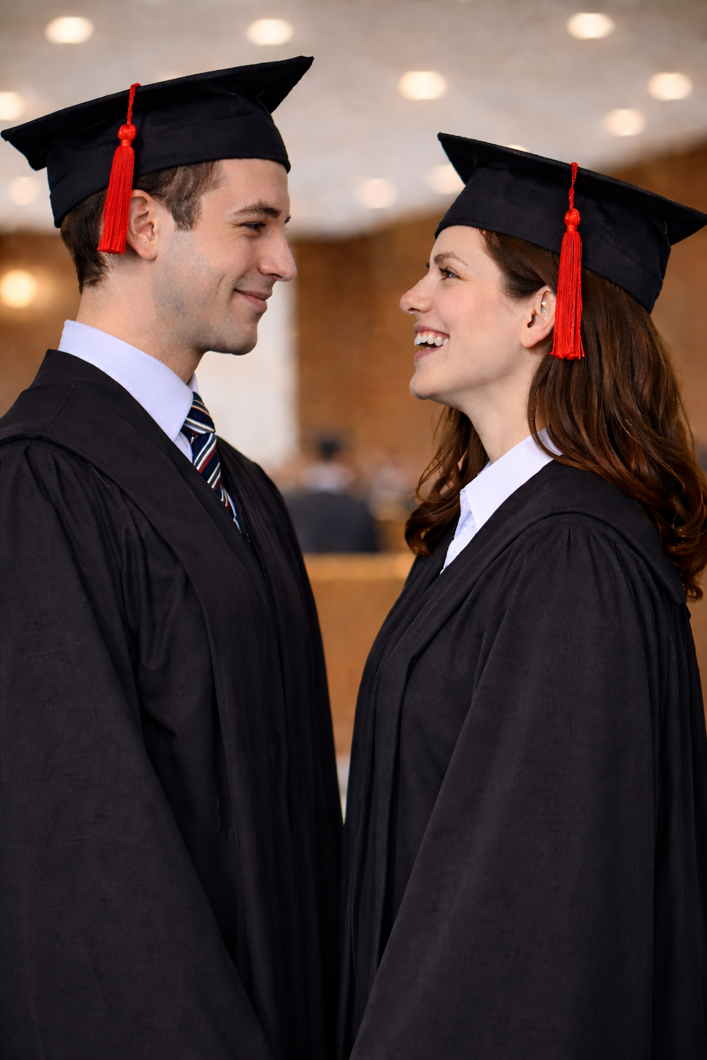 Toga per laureandi e dottorandi con tocco. Taglia unica.